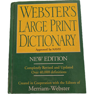 Webster's large print dictionary by Merriam-Webster 9781596950375